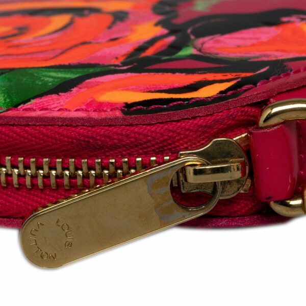 Pink LV Monogram Vernis Roses Coin Pouch - Image 8