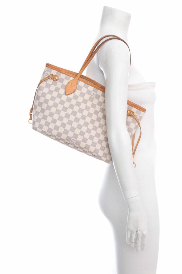 LV White Neverfull Damier Tote PM - Image 7