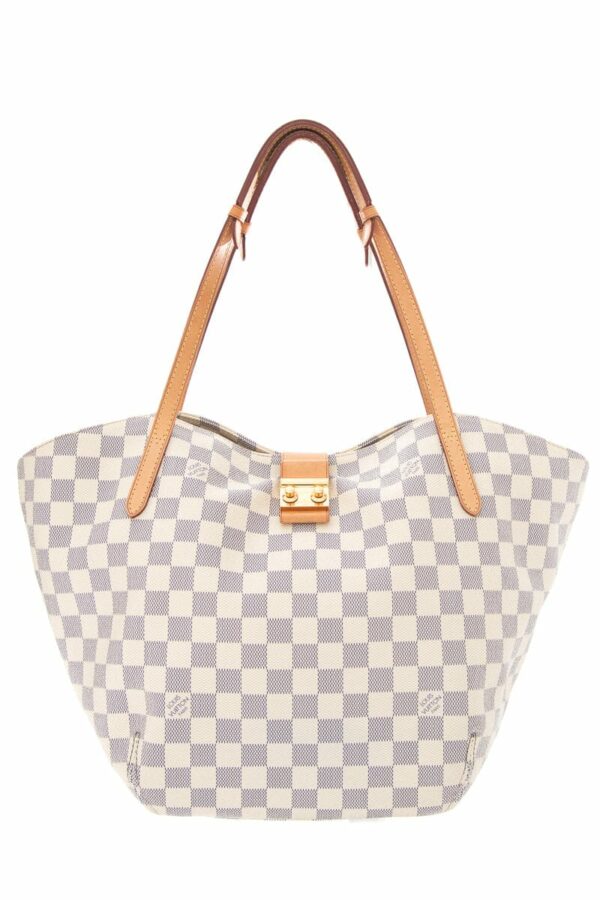 LV White Damier Azur Salina Handbag - Image 9