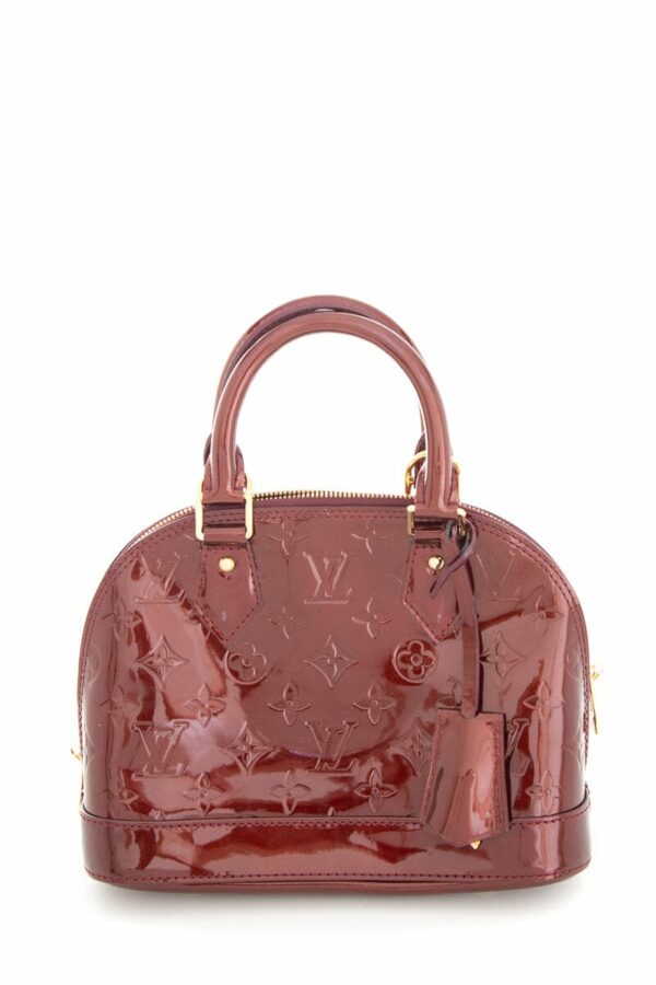 LV Red Patent Leather Vernis Alma Handbag