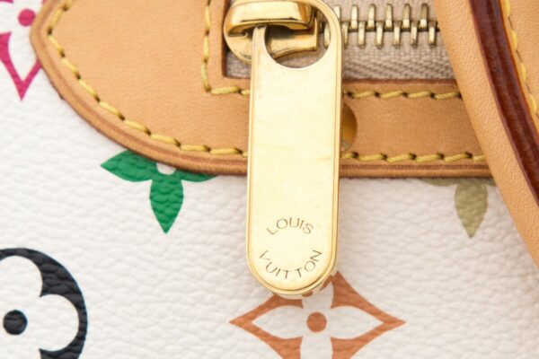 LV White Multicolor Logo Alma Handbag - Image 5