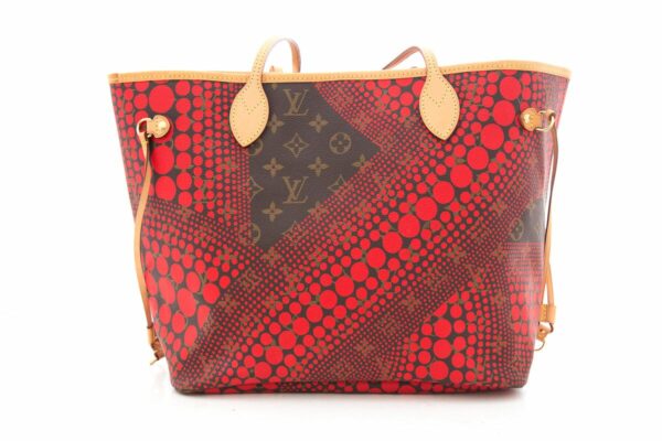 LV Brown & Red Yayoi Kusama Neverfull Handbag - Image 3