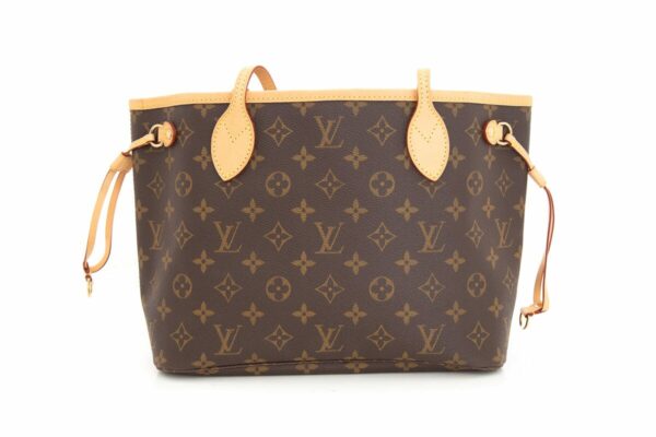 LV Brown Coated Canvas Neverfull PM Tote - Image 4