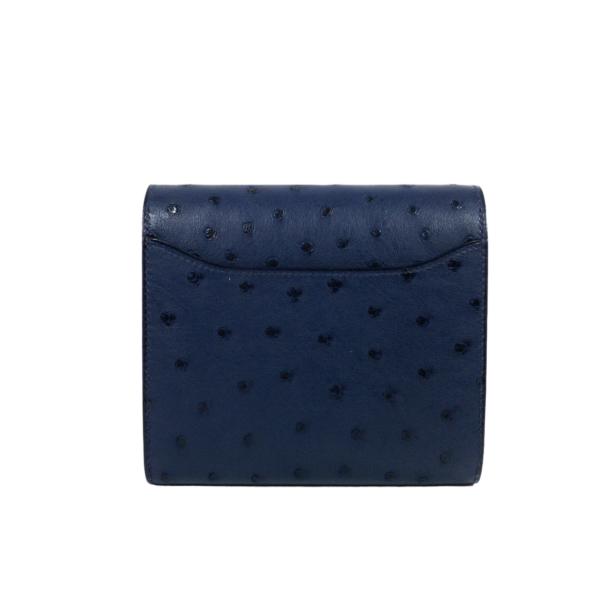 HM Blue de Malte Ostrich Constance Wallet - Image 2