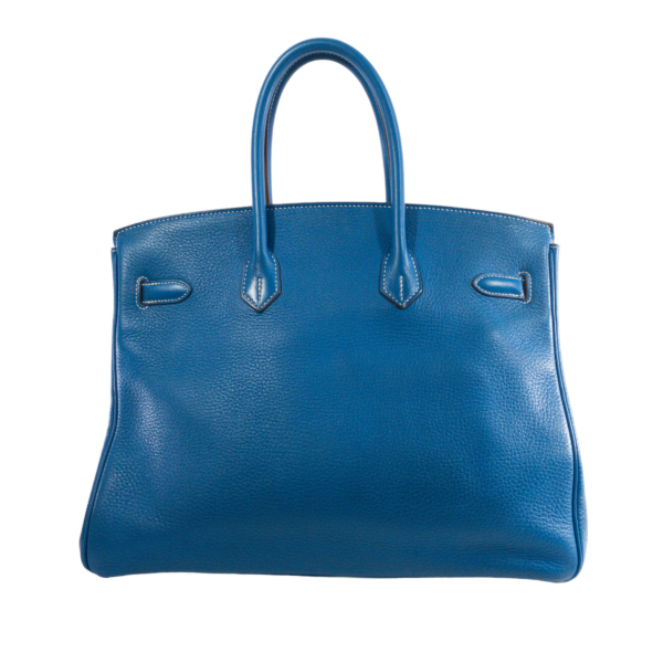 HM Mykonos Blue / White Verso Togo  Birkin 35 PHW - Image 2