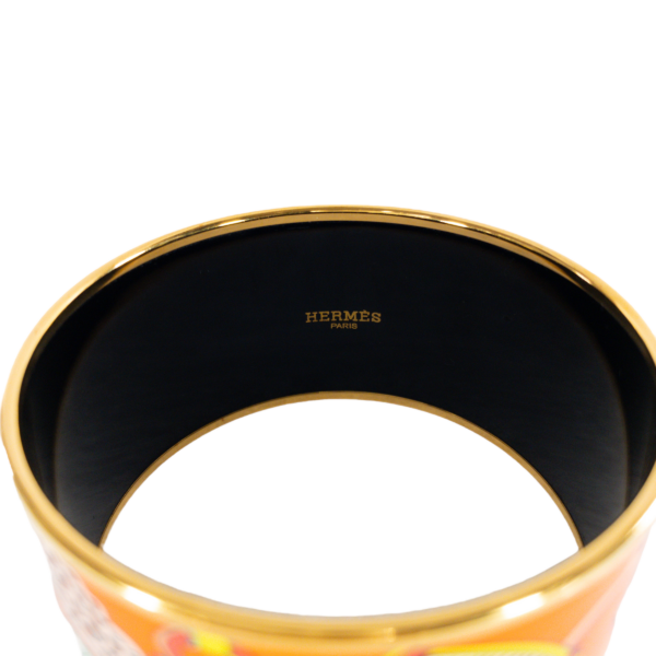 HM Extra-Wide Orange Printed Enamel Bangle - Image 4