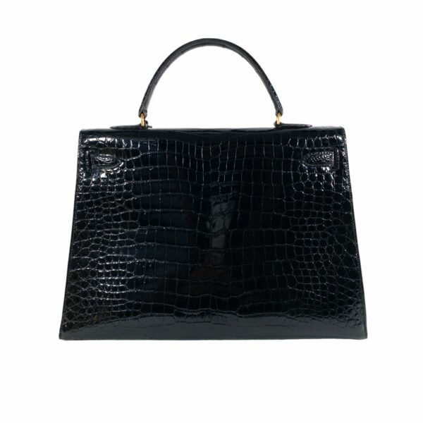 HM Vintage Crocodile Black Kelly 35cm GHW - Image 2