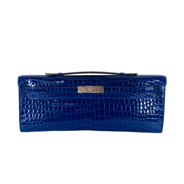 HM Blue Electric Kelly Cut Crocodile PHW