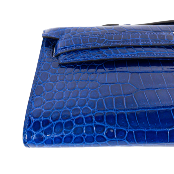 HM Blue Electric Kelly Cut Crocodile PHW - Image 4