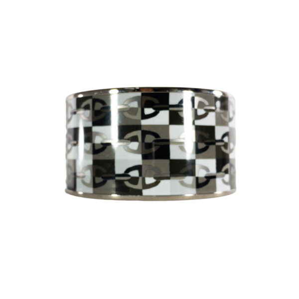 HM Extra-Wide Black and Gray Chain D'Ancre Enamel Bangle - Image 2