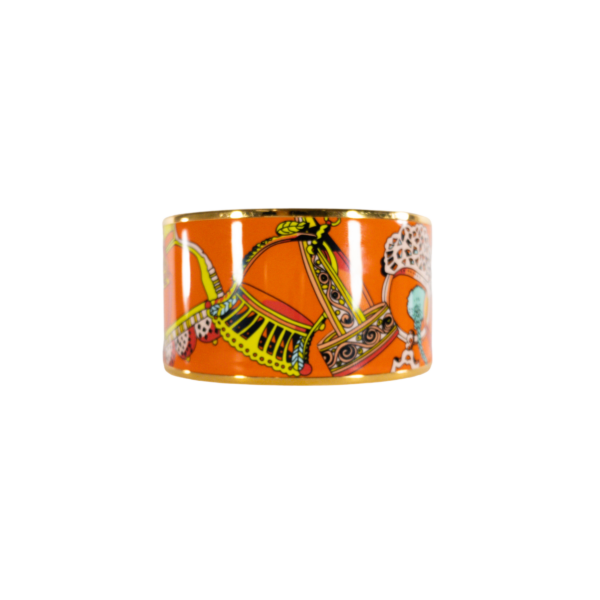 HM Extra-Wide Orange Printed Enamel Bangle