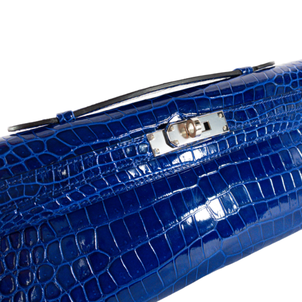 HM Blue Electric Kelly Cut Crocodile PHW - Image 3