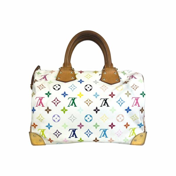 LV Speedy 30 White Multicolor Monogram Canvas - Image 4