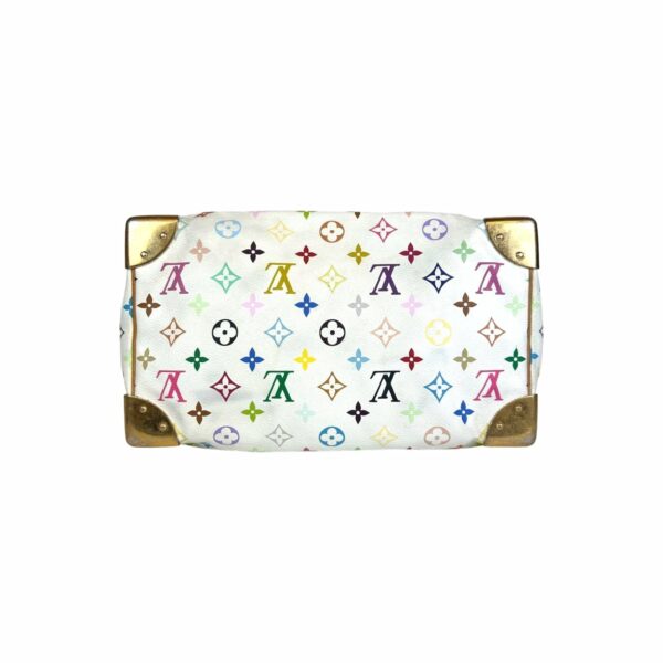 LV Speedy 30 White Multicolor Monogram Canvas - Image 5